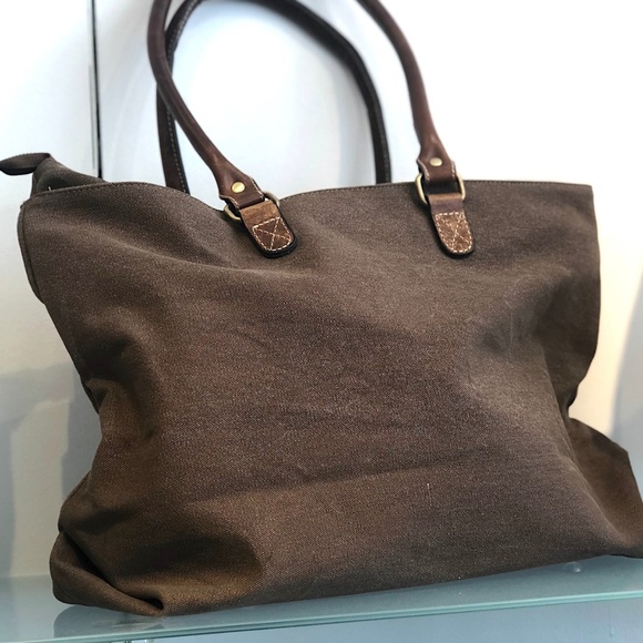 🆕 French Vintage Style Handbag, Brown Canvas NWT - Picture 4 of 6